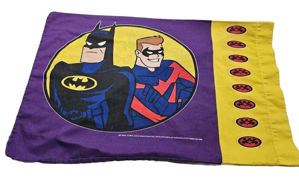 Vintage Batman & Robin, Mr. Freeze Standard Pillowcase 1996 DC Comics